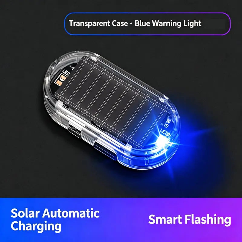 Blue solar automatic charging smart flashing warning light