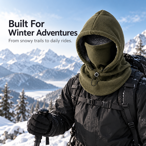 ❄️ Winter Fleece Balaclava Hood – Full Face, Head & Neck Protection For Cold Weather Outdoors