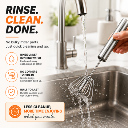 👩‍🍳 BEGINNER DEAL🥚 2-Pack Hand-Push Rotary Whisk – Press, Spin & Mix with Ease