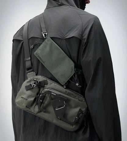 AULUMU B01 Urban Transit Sling Bag – Expandable Storage with Magnetic Phone Mount