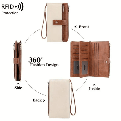 🔥Last Day 49% OFF-Women's long wallet, stylish clutch, elegant solid color RFID blocking wallet