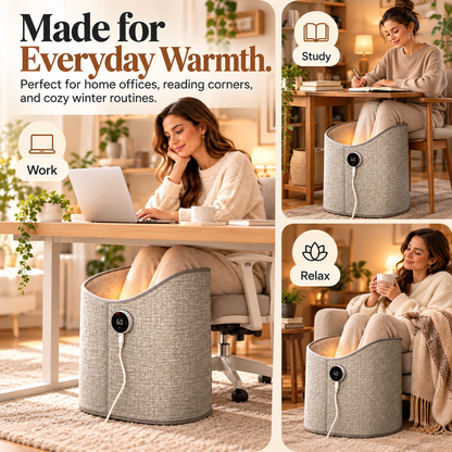 🔥🧦 Cozy Heated Foot & Leg Warmer – 7 Heat Levels, 4 Timer Settings, Digital Touch Control & Soft Cocoon Design ❄️🏡