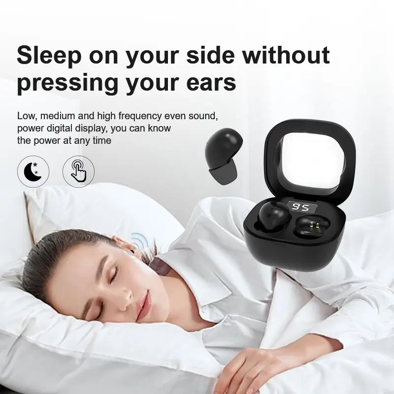 Sleep Earbuds for Side Sleepers,Invisible Smallest Wireless Bluetooth Earphones,Hidden Headset for Small Ears,Earbuds with Mic for Phone