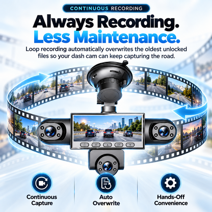 🚗 4/5-Camera Panoramic Dash Cam | 1080P Night Vision, Front & Rear View, Loop Recording & Parking Monitor 🛡️📹