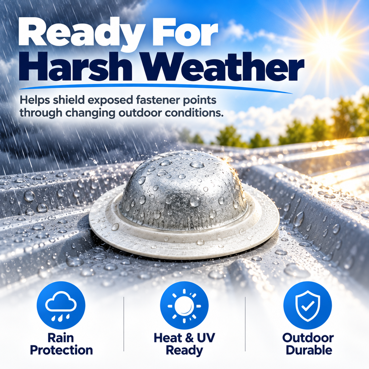 🏠🔩 Waterproof Metal Roof Screw Caps – Leakproof Roofing Fastener Covers 🌧️💧 | Rust Protection & Easy Installation 🛠️✨ | 20/30 PCS