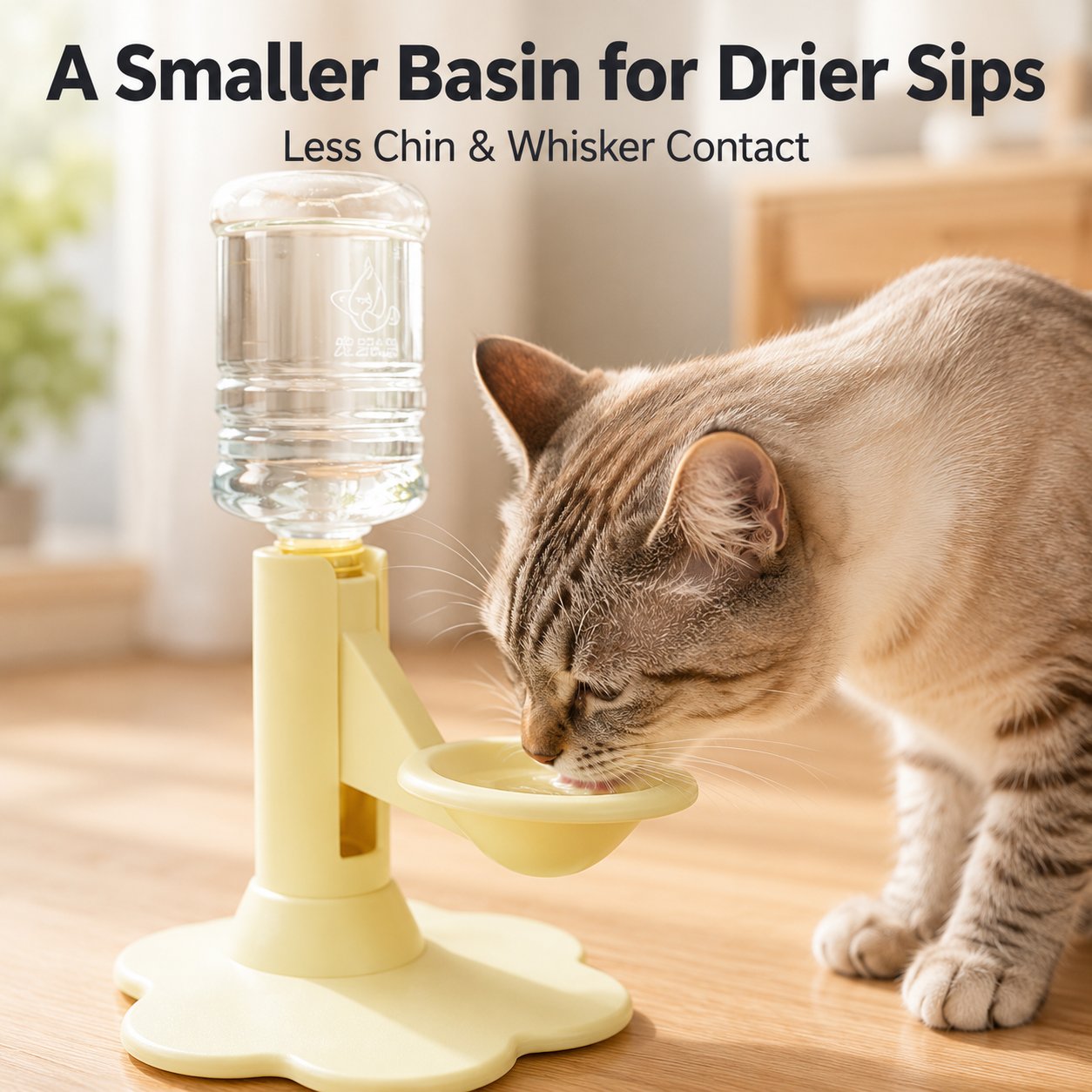 ✨ Gravity Cat Water Dispenser 🐱Cordless Raised Pet Water Bowl Anti-Spill ⚡No Electricity Needed