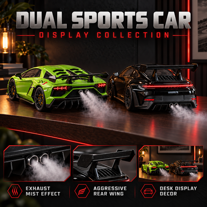 🎁Last day 49% off|🏎️💨 Track-Inspired Sports Car Display Model – Exhaust Mist Effect Collector Decor