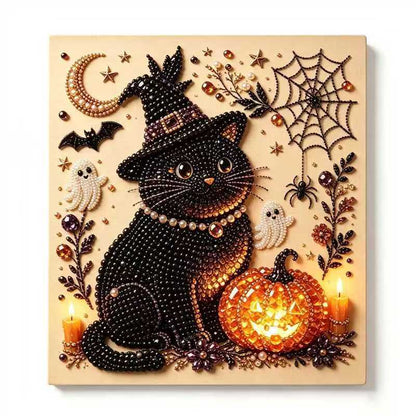 Spooky Cute Ghost Pearl Diamond Painting Kit – 8" x 8" Halloween DIY Wall Art & Craft Gift