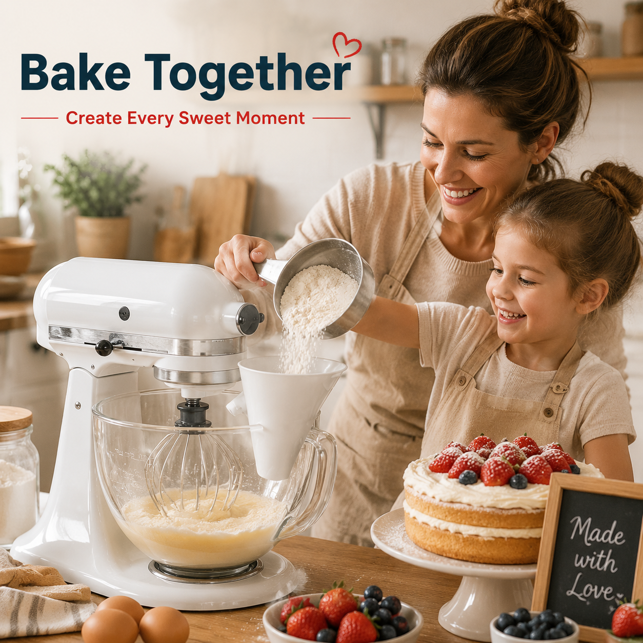 🥣 No-Mess Stand Mixer Pouring Funnel – Perfect Fit for KitchenAid Tilt-Head Mixers