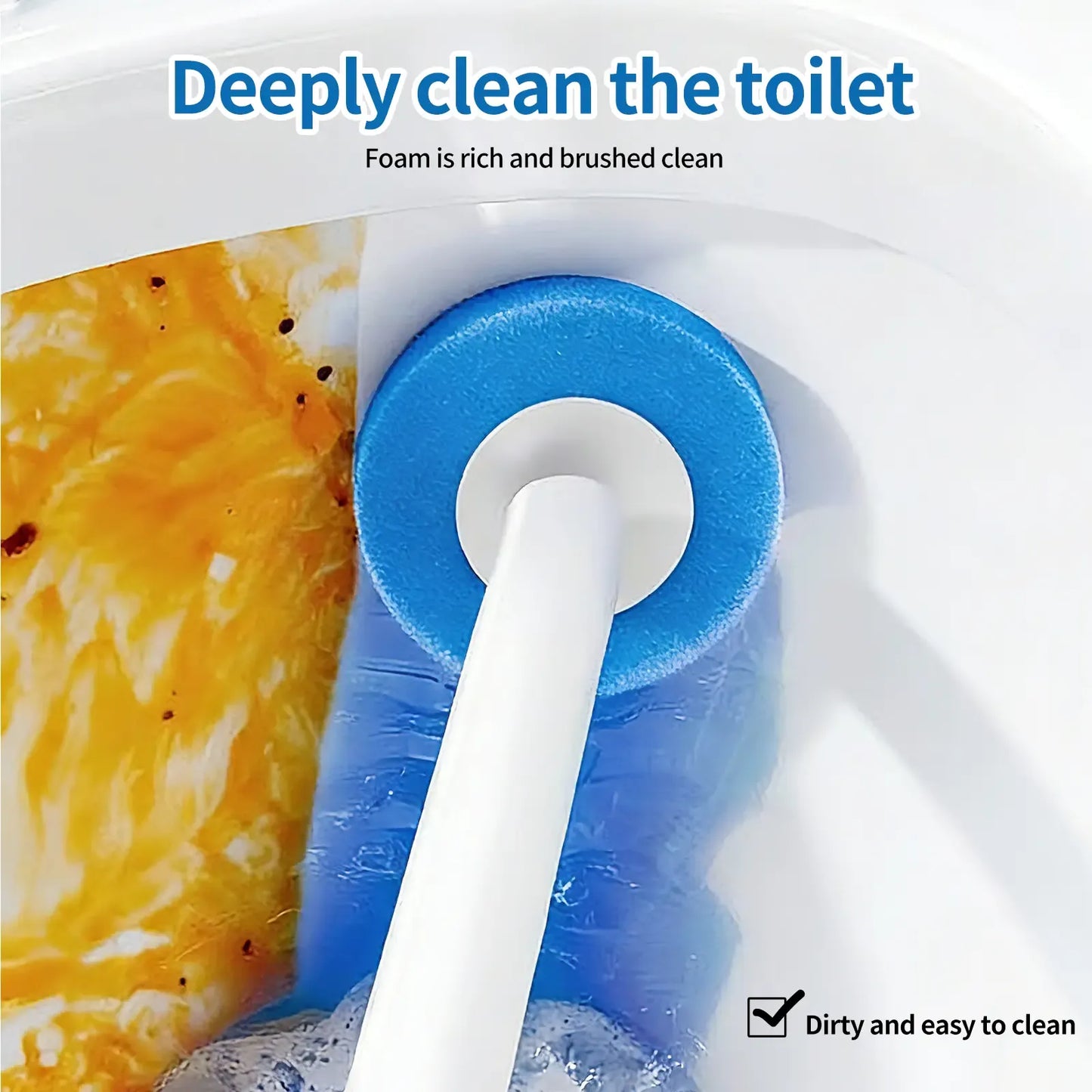 Disposable Toilet Brush Kit - 32/16 Refill Heads & Holder, Rotating No-Touch Deep Cleaner for Under-Rim & Corner, Bathroom Cleaning Tool for Home