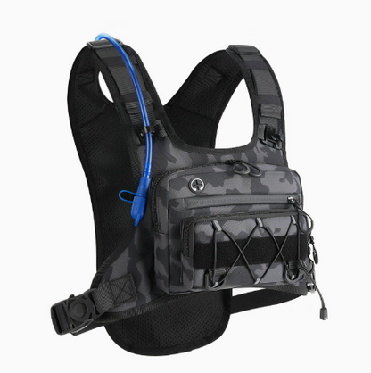 🔥Men’s 2L Tactical Hydration Running Vest – Lightweight Adjustable Chest Pack💧