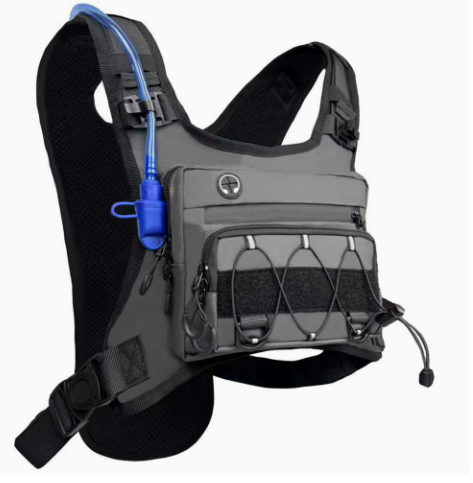 🔥Men’s 2L Tactical Hydration Running Vest – Lightweight Adjustable Chest Pack💧