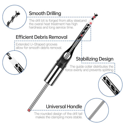 Square Hole Mortise Chisel Drill Bit for Woodworking