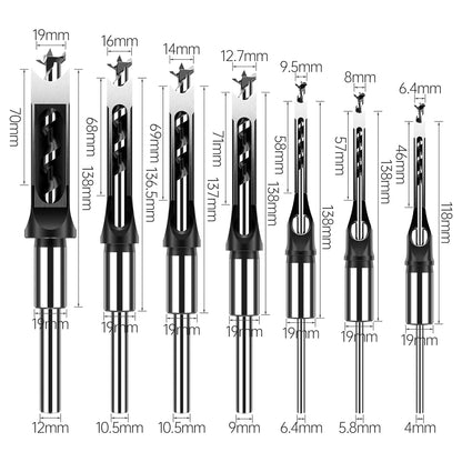 Square Hole Mortise Chisel Drill Bit for Woodworking