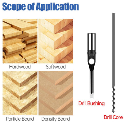 Square Hole Mortise Chisel Drill Bit for Woodworking