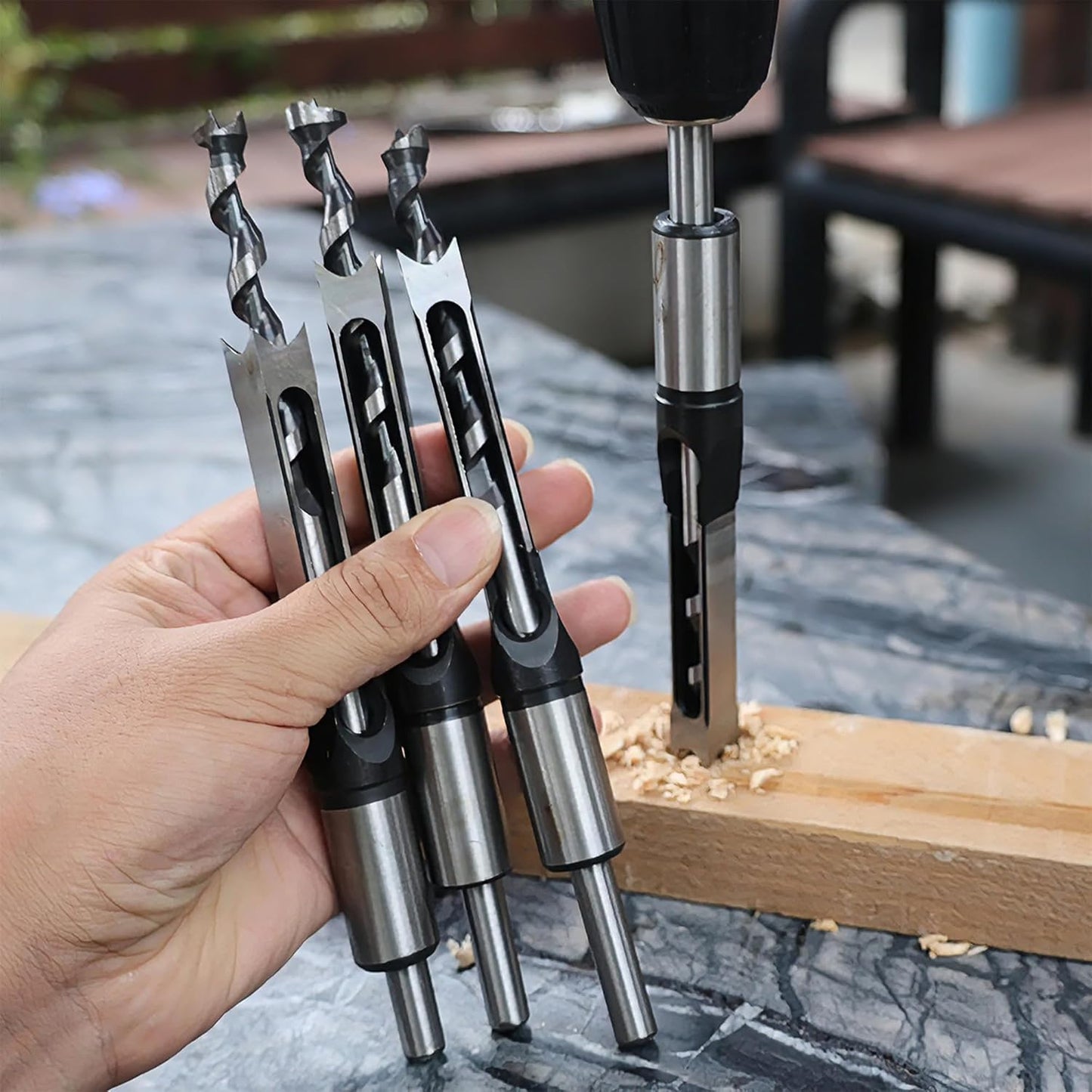 Square Hole Mortise Chisel Drill Bit for Woodworking