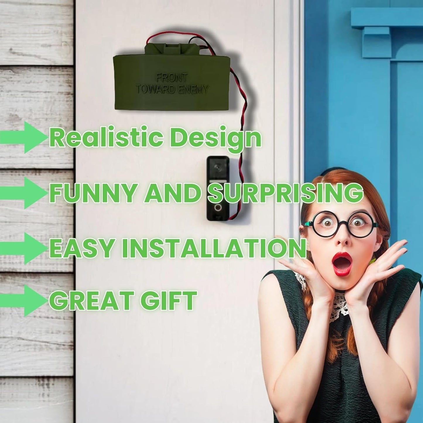 💥Funny 3D Doorbell Joke Cover – No Soliciting Front Door Decoration