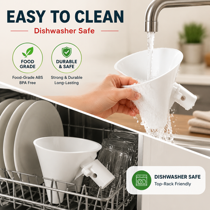 🥣 No-Mess Stand Mixer Pouring Funnel – Perfect Fit for KitchenAid Tilt-Head Mixers