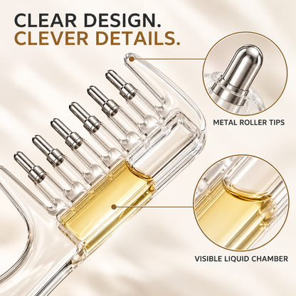 Refillable scalp-care liquid applicator comb – product image