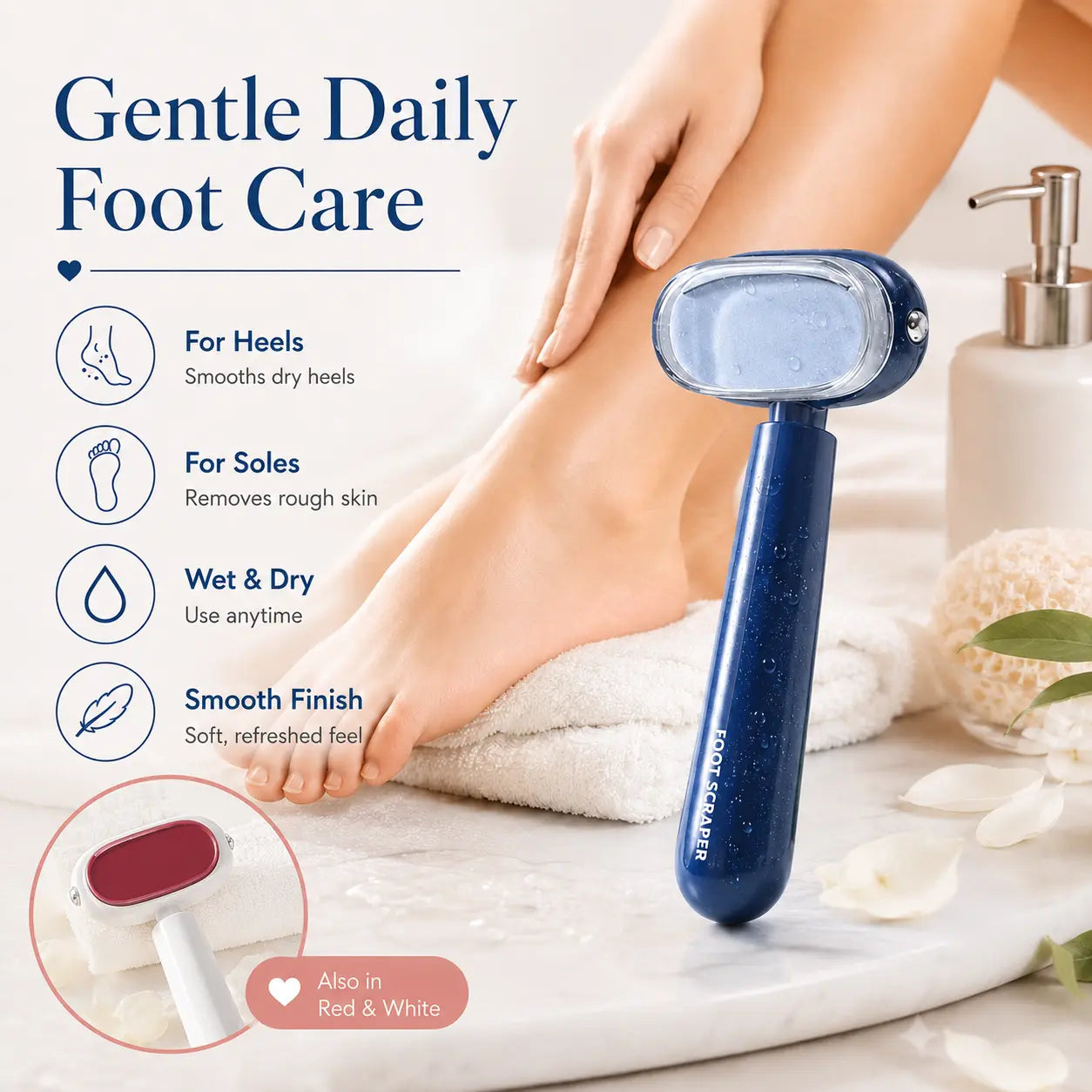 🦶Dual‑Sided Foot Callus Remover, Replaceable Stainless Steel Blade Foot Scraper