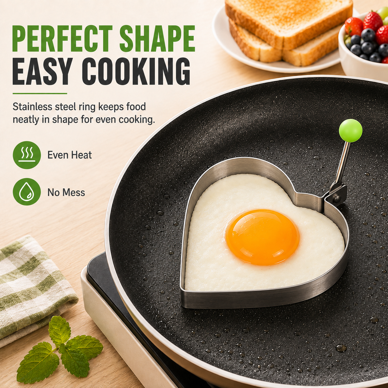 🍳Breakfast Egg & Pancake Mold-Cook Perfect Shapes Every Time