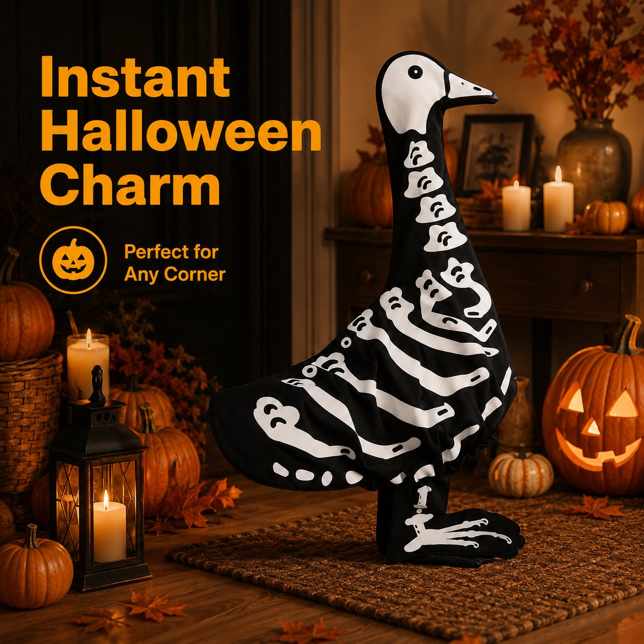 Halloween Goose Skeleton Costume for Porch