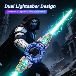 Dual blade light up spinning sword used for a costume performance