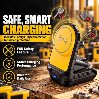 Portable 20V battery powered 2 in 1 magnetic wireless phone and Apple Watch charger - product image 7