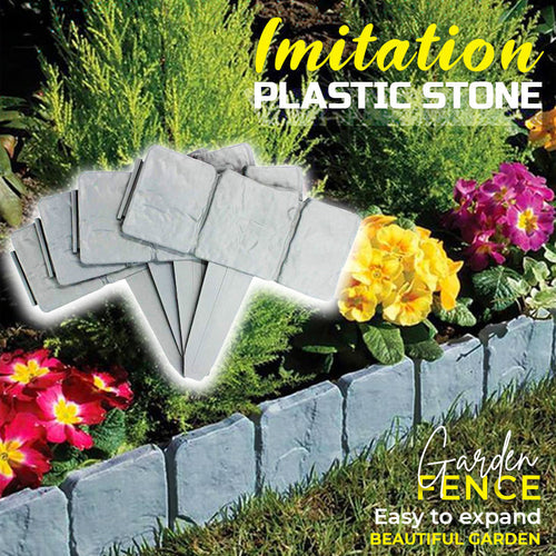 🪻Plastic Garden Retaining Fence – Flexible Stone-Look Lawn Edging🪻
