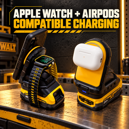 Portable 20V battery powered 2 in 1 magnetic wireless phone and Apple Watch charger - product image 2