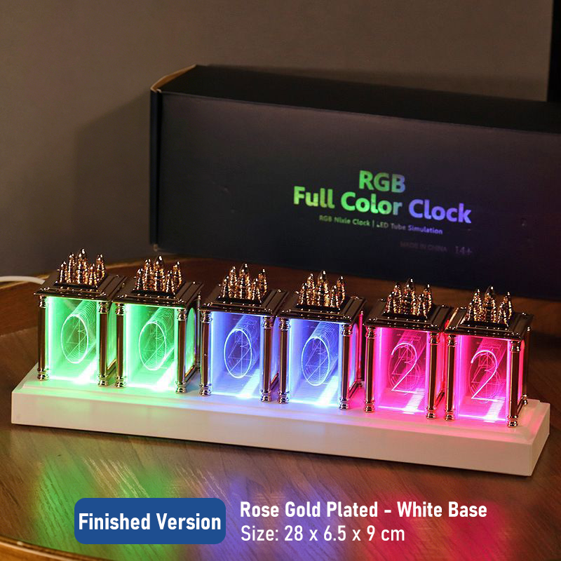 RGB Infinity Glow Tube Clock-A Retro-Futuristic Desk Clock That Brings Your Setup to Life.