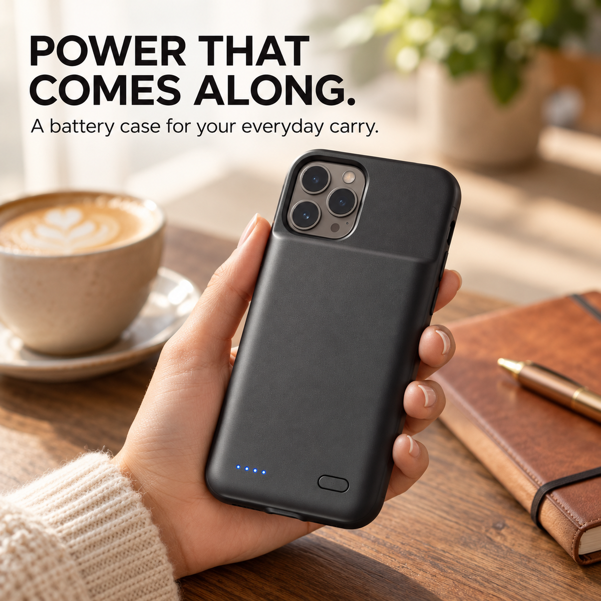 🔋📱 iPhone Battery Charging Case – 6800mAh / 7000mAh Built-In Power Bank, 4 LED Battery Indicators & Slim Everyday Design | Travel-Ready Backup Power ⚡
