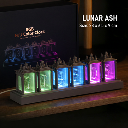 RGB Infinity Glow Tube Clock-A Retro-Futuristic Desk Clock That Brings Your Setup to Life.