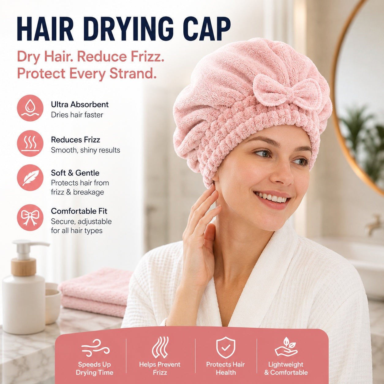 💃Microfiber Hair Drying Cap🤜Say Goodbye to Hair Damage & Frizz!