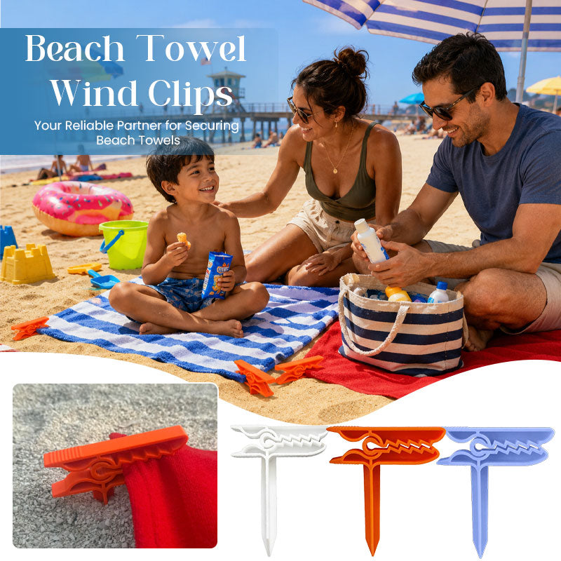 Never Chase Your Towel Again|Strong-Grip Beach Towel Clips For Windy Beach Days