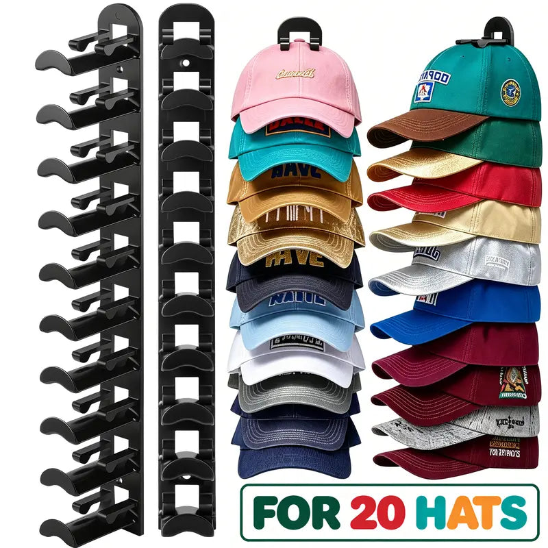 🧢 Hat Hook Wall Organizer | Holds Up to 20 Caps | No More Mess & Save 90% Space