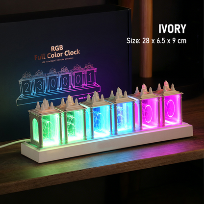 RGB Infinity Glow Tube Clock-A Retro-Futuristic Desk Clock That Brings Your Setup to Life.