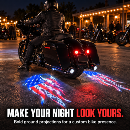 🏍️ Angel Wing Motorcycle LED Projector Lights (1 Pair)