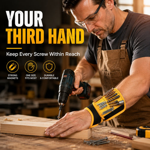Magnetic Wristband with 9 Strong Magnets | Hands-Free Tool Holder for DIY & Woodworking