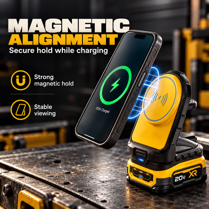 Portable 20V battery powered 2 in 1 magnetic wireless phone and Apple Watch charger - product image 8