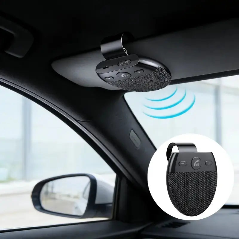 🚗 Bluetooth 5.0 Car Speakerphone – Hands-Free Calls & Music, Easy Clip-On 🔊