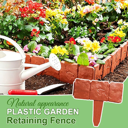 🪻Plastic Garden Retaining Fence – Flexible Stone-Look Lawn Edging🪻