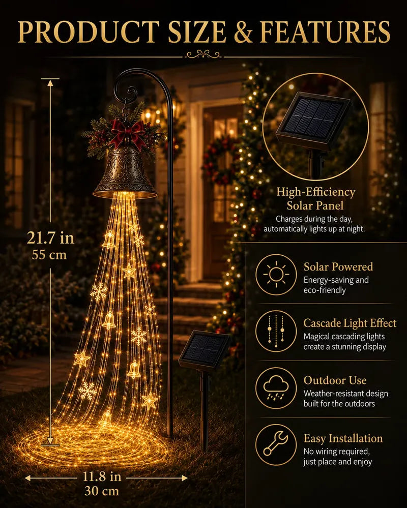 🎄Christmas Bell Cascade Solar Yard Light✨