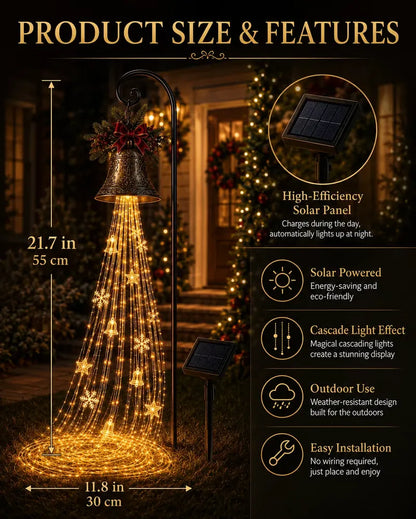🎄Christmas Bell Cascade Solar Yard Light✨