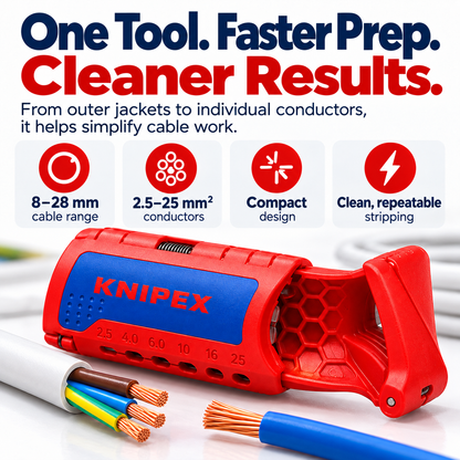 🔧⚡ KNIPEX Professional 2-in-1 Cable Stripping Tool 🔥✂️ Multi-Size Wire Stripper & Cable Jacket Remover 💪🛠️ Fast, Precise & Easy to Use | For Electricians & DIY Projects 🚀