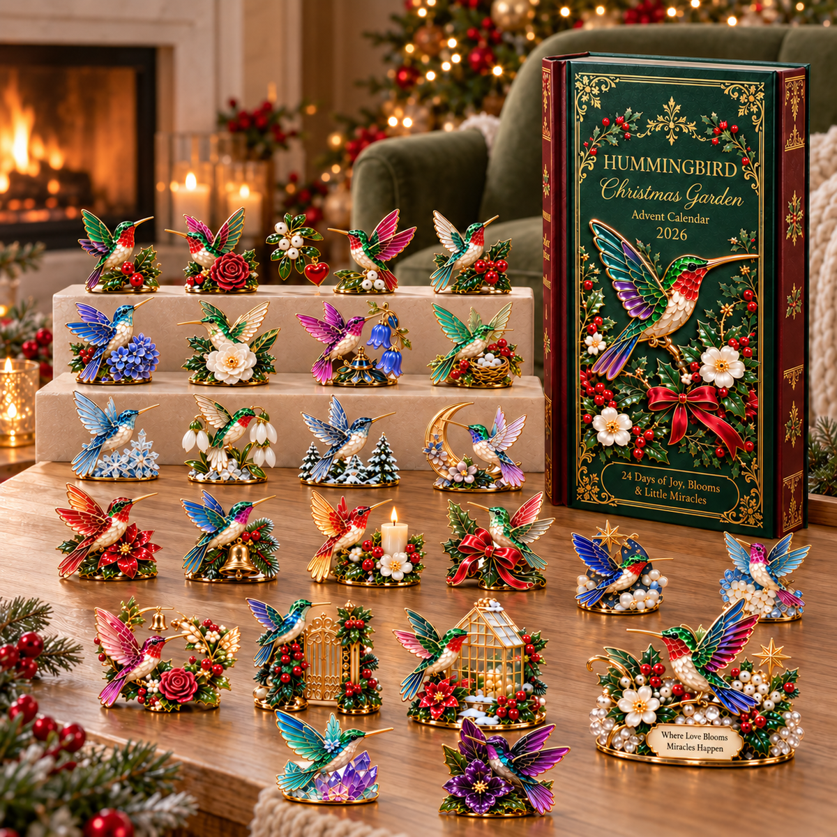 🌸🐦2026 Hummingbird Christmas Garden Advent Calendar – 24-Day Miniature Collectible Surprise Set