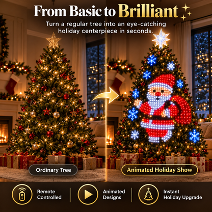 🎄 Remote-Controlled Animated Christmas Tree LED Lights – Festive Pattern Light Show with Star Topper