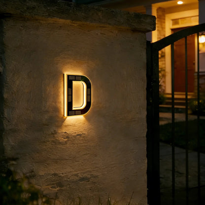 ISUNMEA 9 Inch Solar Lighted House Numbers for Outside, Light Up Waterproof LED Address Numbers Signs