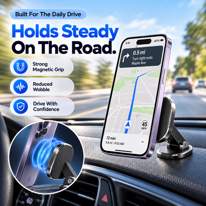 📱🚗 Foldable 360° Magnetic Car Phone Mount – Compact Multi-Angle Holder 🧲