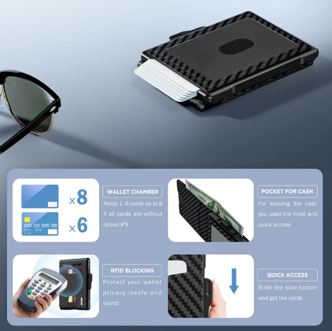 ⚡Hot Sales 49% OFF🔥Pop-Up Aluminum Wallet for Men – RFID Blocking, Slim Leather Front Pocket, Cash Slot & ID Window, Gift Box Included